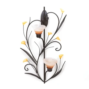 (image for) 10015809 - Amber Lillies Wall Sconce