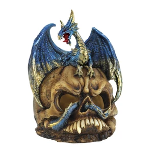 10018623 - Blue Dragon/Skull Statue