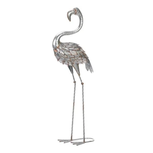 (image for) 10018785 - Galvanized Flamingo Statue