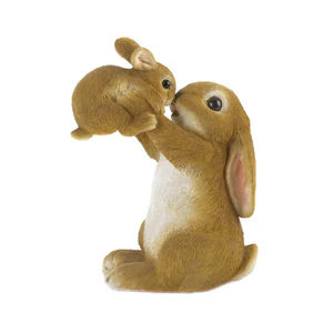 Mom/Baby Rabbit Figurine