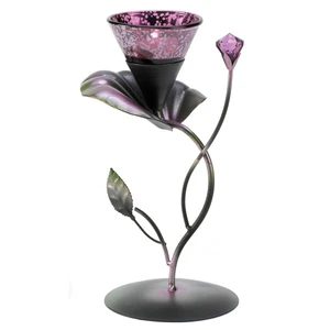 (image for) D1118 - Lilac Lily Pad Tealight Holder - Click Image to Close