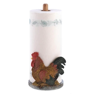 (image for) 12553 - Country Rooster Paper Towel Holder - Click Image to Close