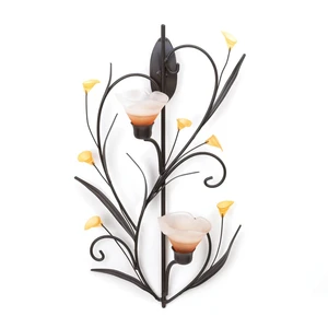 (image for) 10015809 - Amber Lillies Wall Sconce - Click Image to Close