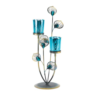 10015949 Peacock Plume Candleholder 10015949 Peacock Plume Candleholder