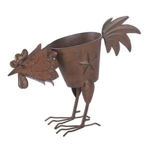 (image for) 10017251 - Pecking Rooster Planter - Click Image to Close