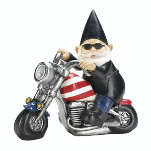 Solar Biker Gnome Statue