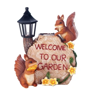 Solar Squirrels Garden Decor