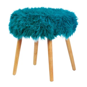 (image for) 10018181 - Turquoise Faux Fur Stool - Click Image to Close