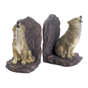 (image for) 10018439 - Howling Wolf Bookends - Click Image to Close