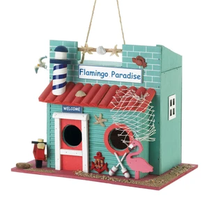 (image for) 10018681 - Flamingo Paradise Birdhouse - Click Image to Close