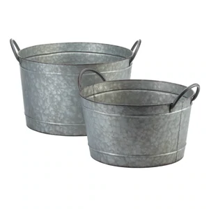 Galvanized Bucket Planters (S2)
