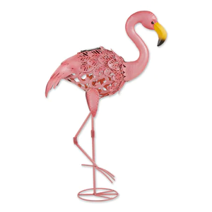 Solar Leaning Flamingo Statue