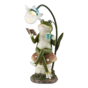 10018963 Frog/Mushroom Solar Statue