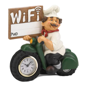 (image for) 10019052 - Chef w/WIFI Sign/Clock - Click Image to Close